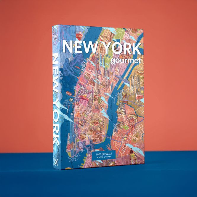 Hovedbilde Water and Wine Puslespill New York gourmet 